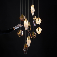 Lampe suspendue de villa en spirale d'intérieur de luxe à double hauteur lampe de décoration élégante de restaurant et d'hôtel pour lustre d'escalier