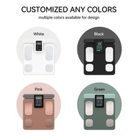 Analizador de composición corporal digital Pantalla LCD Escalas de grasa corporal de calorías Báscula muscular de bioimpedancia IMC para uso en el baño Vidrio
