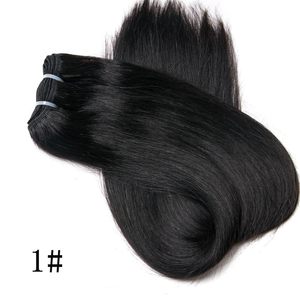 Extensions de <span class=keywords><strong>cheveux</strong></span> humains brésiliens Remy micro-lisses à coudre, trame nouée à la main, 80 grammes, 12 pouces - Product Image 2
