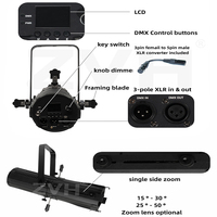 Projecteur LED profilé DMX à zoom manuel, blanc chaud et blanc froid, 100W, pour scène, théâtre, studio, concert, éclairage d'imagerie DMX