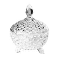 Bocaux en verre ronds pour cosmétiques avec couvercle en verre/bambou, bocaux à épices, pots à collation, emballages cadeaux, pots en verre pour confiture et bonbons