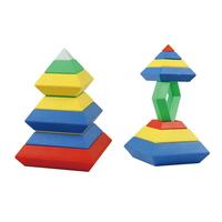 Jeu de blocs pyramidaux magiques multifonctionnels éducatifs pour l'assemblage, jouets stimulants pour l'esprit, en PVC, pour les 0-14 ans