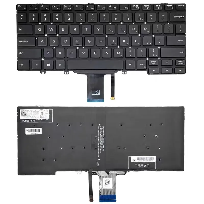 Клавиатура для ноутбука Dell Latitude 7300 5300 2-в-1 3300 5200 7200 3301 с подсветкой