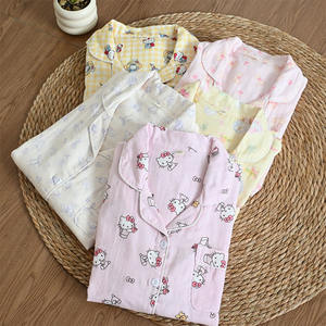 Pijamas de <span class=keywords><strong>Verano</strong></span> Estilo Coreano, Nuevas, de Algodón, Transpirables, Rejuvenecedoras, Pantalones Largos de Gasa de Algodón para Mujer - Product Image 4