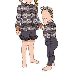 Automne extérieur porter un chemisier chaud et un pantalon ensemble automne Style soeur-frère confortable famille-ensemble de vêtements - Product Image 1