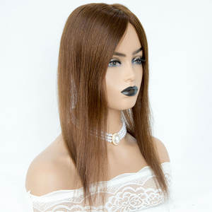 Doğrudan Fabrikadan Satış 3*5 inç İpek Tabanlı Kahverengi Düz Bakire İnsan Saçı Tepe Saçları %130 Yoğunluk Üstün Kalite Avrupa Remy Kadınlar İçin - Product Image 4