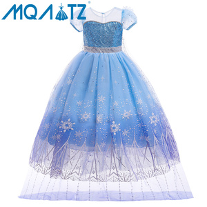 Costume de cosplay <span class=keywords><strong>Elsa</strong></span> <span class=keywords><strong>et</strong></span> Anna <span class=keywords><strong>Reine</strong></span> <span class=keywords><strong>des</strong></span> <span class=keywords><strong>neiges</strong></span> pour filles de 2 à 10 ans, robe élégante pour fête costumée d'Halloween - Product Image 3