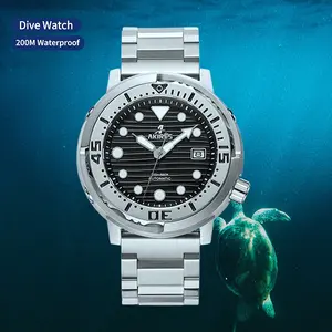 OEM Custom Logo Japan Nh35 Movement Stainless Steel Sapphire Luminous 20atm Waterproof Wrist Automatic Mechanical Dive Watches