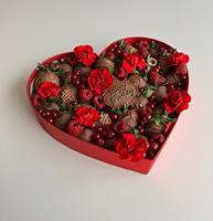 Benutzer definierte gedruckte Sweet Treat Erdbeer schokolade Geschenk box Luxus Herzform Lebensmittel Papier box mit Fenster