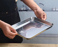 Fabrication 600*400 Plateau en acier inoxydable de qualité alimentaire Plateau de cuisson en aluminium de 18*26 pouces Plateau de cuisson pour la cuisson NP8217