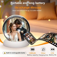 Boule de souvenirs en plastique polie faite à la main, personnalisée, 2,7 pouces, affichage numérique 3D en cristal pour les couples, la famille, les anniversaires, Noël