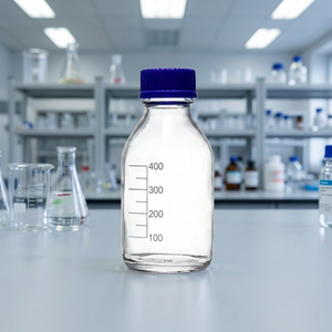Flacon à réactifs en verre à col large 500 ml, bouchon bleu, flacon de laboratoire transparent en borosilicate pour le stockage de produits chimiques, marque MAYALAB, modèle MGRB5 - Product Image 2