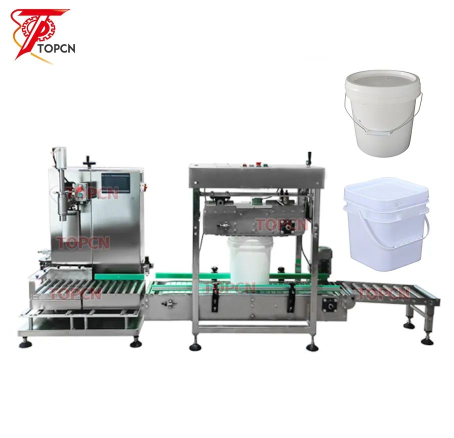 Automatic Gallon Bottle 5KG 10kg 15KG 25kg Pail Big Barrel Drum Bucket Paint Jerry Can Filling Capping Machine