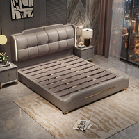 Nouveau lit ottoman moderne en bois de pin avec sommier tapissé durable, taille King, doux, non pliable, meubles de chambre à coucher, durée de vie 3-5 ans