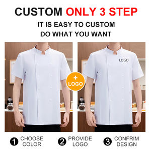 ชุดเครื่องแบบทำอาหารสำหรับผู้ชายและผู้หญิงเสื้อโค้ทยูนิฟอร์มสำหรับเชฟในห้องครัวโรงแรมงานขายส่ง - Product Image 3