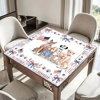 Nouveau Tapis de Mahjong Antidérapant en Caoutchouc avec Motif Chien Patriotique Aquarelle Drapeau Américain 4 Juillet – Idéal pour Table