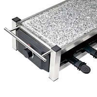 Parrilla Eléctrica Raclette para 8 Personas, sin Humo, con Placa de Aluminio Antiadherente, 1200W, para Uso Doméstico y Hotelero