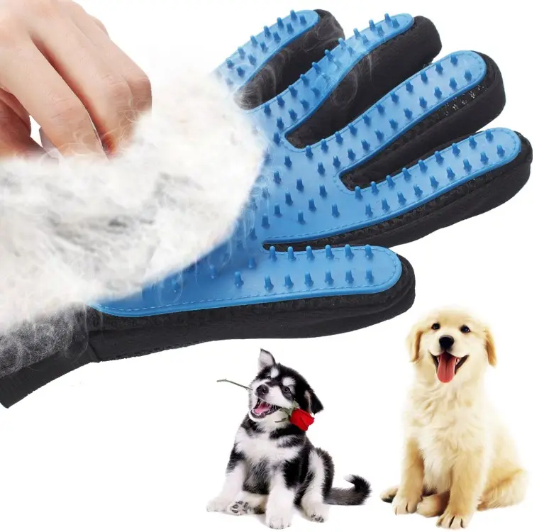Brush For Cats And Dogs Cat Dog Grooming Gloves Pet Hair Deshedding Brush Dog Comb For Bath Clean Massage Pet Hair Remover Brush Pet Silicone Gloves