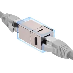 Keystone FTP 6ตัวเมีย RJ45,อะแดปเตอร์ตัวขยายสายเคเบิลเครือข่าย LAN แจ็คอินไลน์แจ็คป้องกันแมวตัวเมียไปยังตัวเมีย