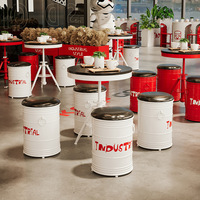 Table de réunion relevable en fer forgé de style industriel, réglable en hauteur, pour bars, salons de thé, balcon et usage extérieur
