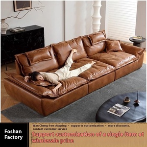 Ghế <span class=keywords><strong>sofa</strong></span> kiểu thuyền buồm, da sáp dầu cổ điển, chỗ ngồi cực rộng, phong cách cổ xưa, phòng khách, tựa lưng có thể điều chỉnh - Product Image 3