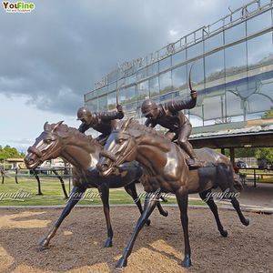 Deporte Arte Jardín Decoración Bronce Polo Jugador en Caballo Escultura - Product Image 5