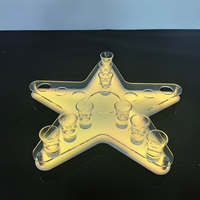 Support à shot LED rechargeable en forme d'étoile, plateau lumineux en acrylique pour bouteilles, présentoir pour bar, KTV, boîte de nuit, fête