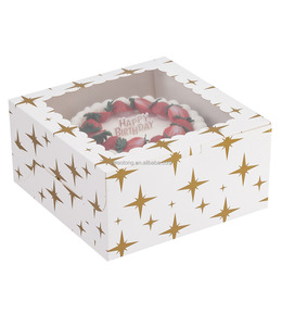 Planches à gâteaux carrées avec fenêtre de 10X10X5 pouces, boîtier en papier pour pâtisserie, biscuits, 4 pièces - Product Image 2