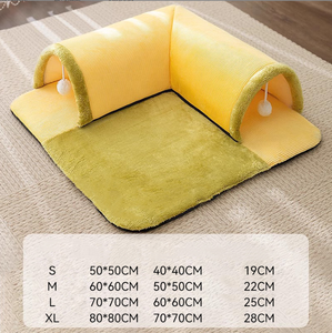 Modernes Heiz katzen bett mit rutsch festem Boden Interaktiver Haustierspielzeug-Katzen tunnel und Matte für den Innenbereich - Product Image 6