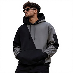 Sudadera con Capucha para Hombre, Diseño Color Block, Corte Holgado, Estilo Urbano, con Bolsillos, para Otoño - Product Image 1