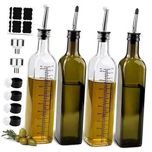 Botella de vidrio vacía para aceite de oliva, recipiente para condimentos de 16 oz, 250ml, 500ml, con vertedor y boquilla en la cocina - Product Image 6