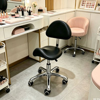 Tabouret de Beauté de Luxe à Roulettes Ergonomique et Réglable en Hauteur pour Technicien(ne) des Cils, Salon et Spa