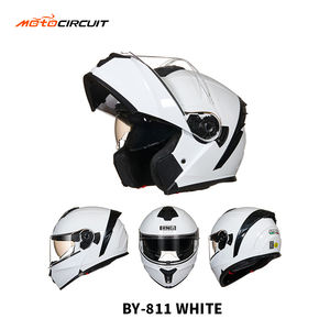 Casco de <span class=keywords><strong>Moto</strong></span> Modular Abatible de ABS, Casco Integral Abierto Blanco y Gris, Gran Venta, Apto para Casco de Motocicleta - Product Image 2