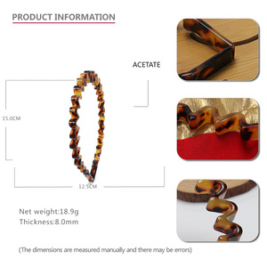 Fashion <strong>Wavy</strong> Unisex <strong>Headband</strong> Popular Tortoiseshell Color Acetate Men Women's <strong>Headband</strong> Sports <strong>Headbands</strong> - Product Image 3