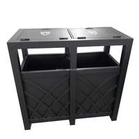Poubelle en métal thermolaqué, pliable, portable, moderne, de luxe, écologique, avec logo personnalisé imprimé, pour usage commercial extérieur de marque