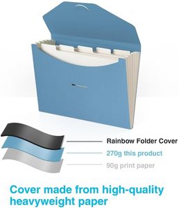 Mở rộng 6-Pocket accordion thư mục, không có nhựa quản lý tập tin, A4-size mở rộng túi giấy văn phòng đồ dùng học tập. - Product Image 4