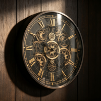 Horloge murale à piles, mouvement à quartz, affichage à aiguilles, style antique, design contemporain en fer forgé, nouvelle conception, directement de l'usine