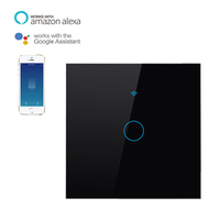 4 Gang Tuya Touch Sensitive Smart Light Switch Alexa Control de voz Pared de vidrio Inalámbrico WiFi Interruptores eléctricos