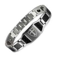 Bijoux en acier inoxydable personnalisés DIY Positive Bracelet Extreme Graver Nom Power Energy Balance Bracelet magnétique pour hommes femmes