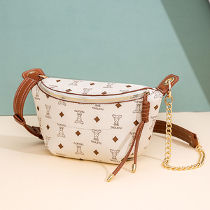 Sac banane convertible pour femmes en cuir Pu imprimé fleuri sac de ceinture sacs à bandoulière sac de taille Design de mode sac de poitrine en cuir - Product Image 3
