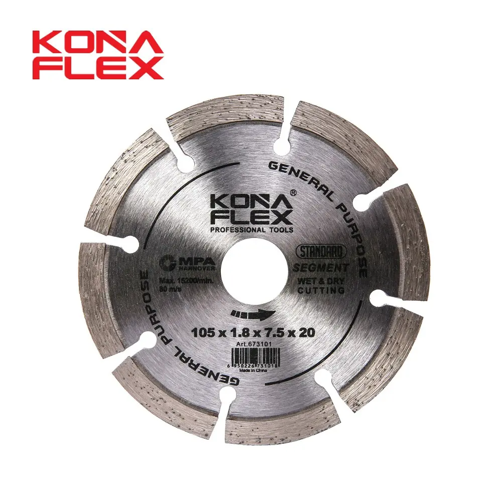 Konaflex-コンクリート切断用の標準105-350mm冷圧セグメントダイヤモンドソーブレード