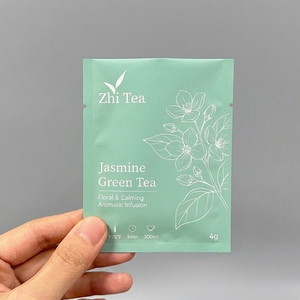 Sachet <span class=keywords><strong>d</strong></span>'emballage en plastique plat vide pour poudre de thé, à impression personnalisée, thermoscellable sur 3 côtés - Product Image 4