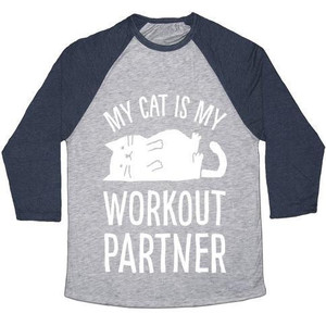 Mi gato es mi compañero de entrenamiento, camiseta de béisbol unisex de mezcla triple - Product Image 1