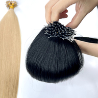 Extensions à micro-anneaux double tirage, cheveux vierges Remy, 50 mèches, 24 pouces, brun foncé, sans couture, fournitures de salon, vente en gros, fabricant OEM