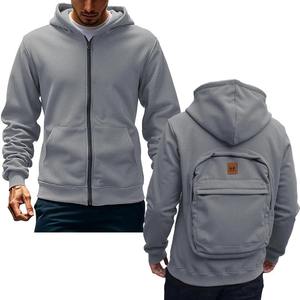 Maßgefertigte Rucksack-Hoodie-Jacken Reise-Hoodie Angepasste Technologie 2-in-1 Sweatshirts Reißverschluss-Pullover Hoodies mit Rucksack - Product Image 3