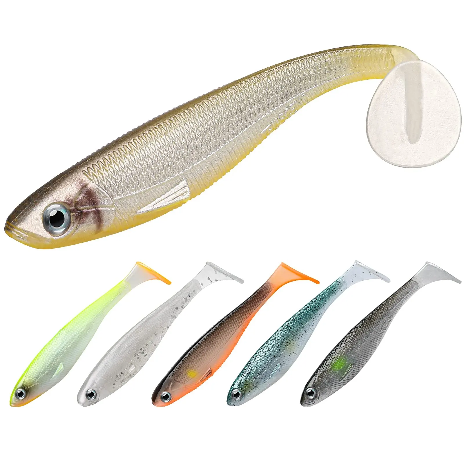 Truscend freshwater Japanese PVC Paddle Tail Soft Plastic Lures fishing soft bait for trout soft shad lures