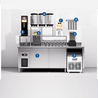 Nouvelle station de travail multifonctionnelle Bleton tout-en-un en acier inoxydable de qualité alimentaire pour thé au lait, avec bac à glace intégré et égouttoir rapide