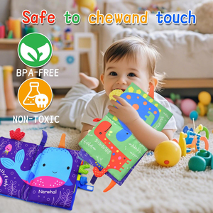 <span class=keywords><strong>Giocattoli</strong></span> sensoriali <span class=keywords><strong>neonati</strong></span> dinosauro oceano tessuto non tossico libri di stoffa per bambini libro tranquillo <span class=keywords><strong>Montessori</strong></span> giocattolo per bambini regalo - Product Image 2