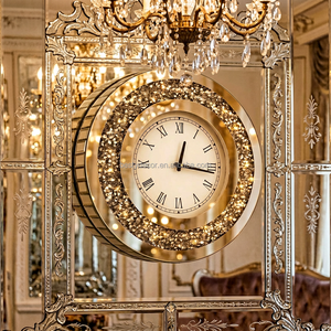 Customized Luxury <strong>Wall</strong> <strong>Clock</strong> Crushed Diamond Venetian Style Sparkle <strong>Wall</strong> <strong>Clock</strong> Interior Bling Diamond <strong>Mirrored</strong> <strong>Wall</strong> <strong>Clock</strong> - Product Image 1