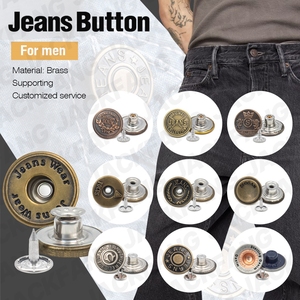 Tùy Chỉnh Thương Hiệu Brass Kim Loại Bạc Màu Jean Nút Cho Quần Jean - Product Image 4